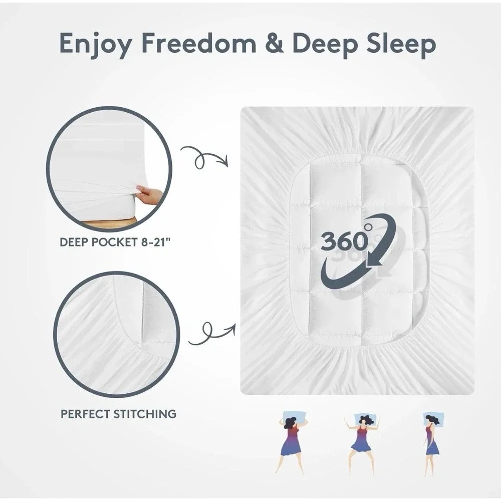 Mattress Topper King Size,Extra Thick Mattress Pad Cover,Cooling Pillow Top Matt